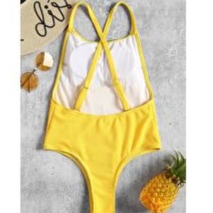 Zaful yellow one piece swimsuit
